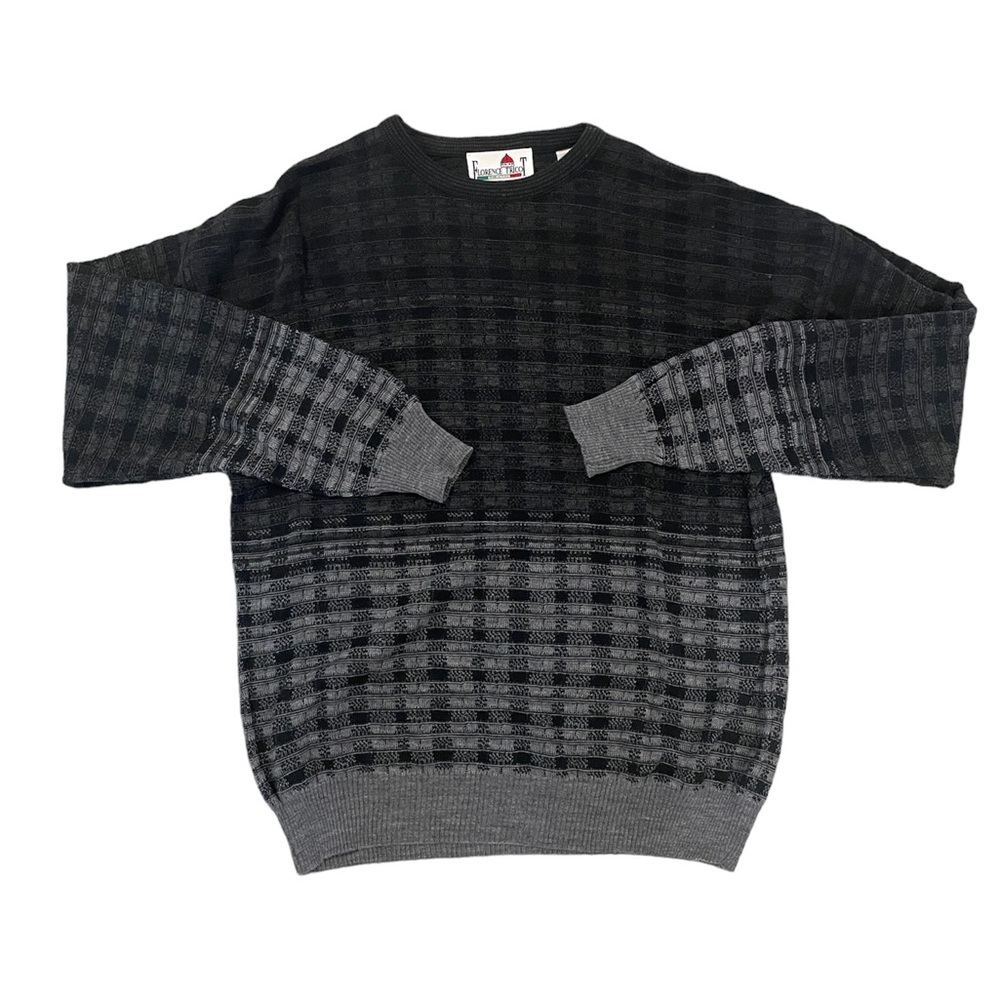 Vintage Men’s Florence Tricot Ombré Wool Blend Crew Neck Sweater Size L